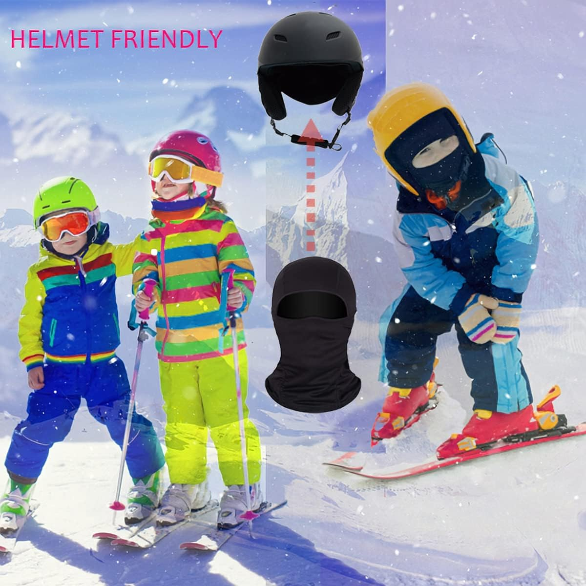 Kids Thin Hood Balaclava,Ski Face Mask Balaclava for Child (20 Colors) - Coffee image number 7