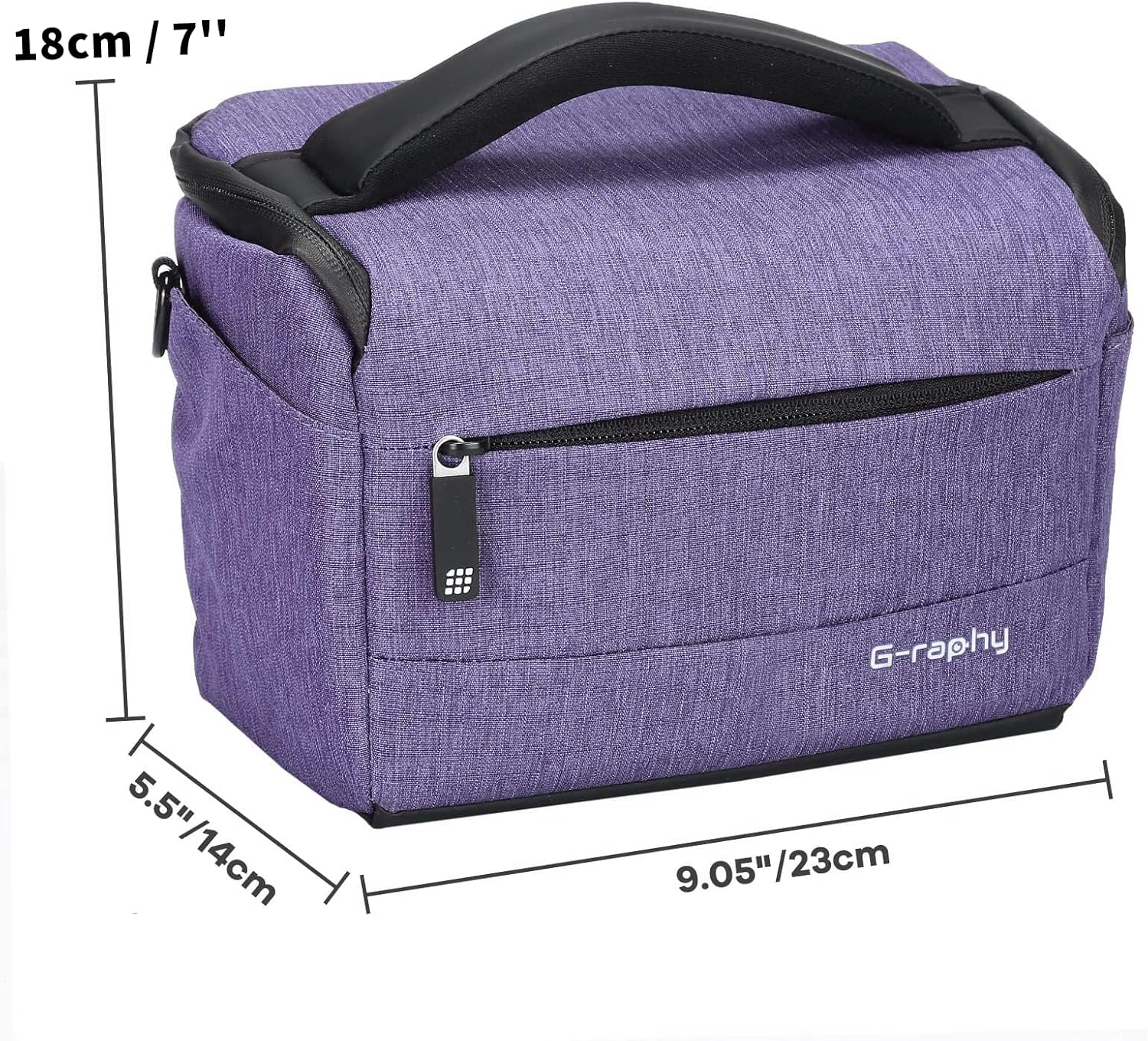 G-Raphy Camera Bag DSLR SLR Waterproof Camera Bag with PU Leather Handle Camera Accessories for Men Women image number 3