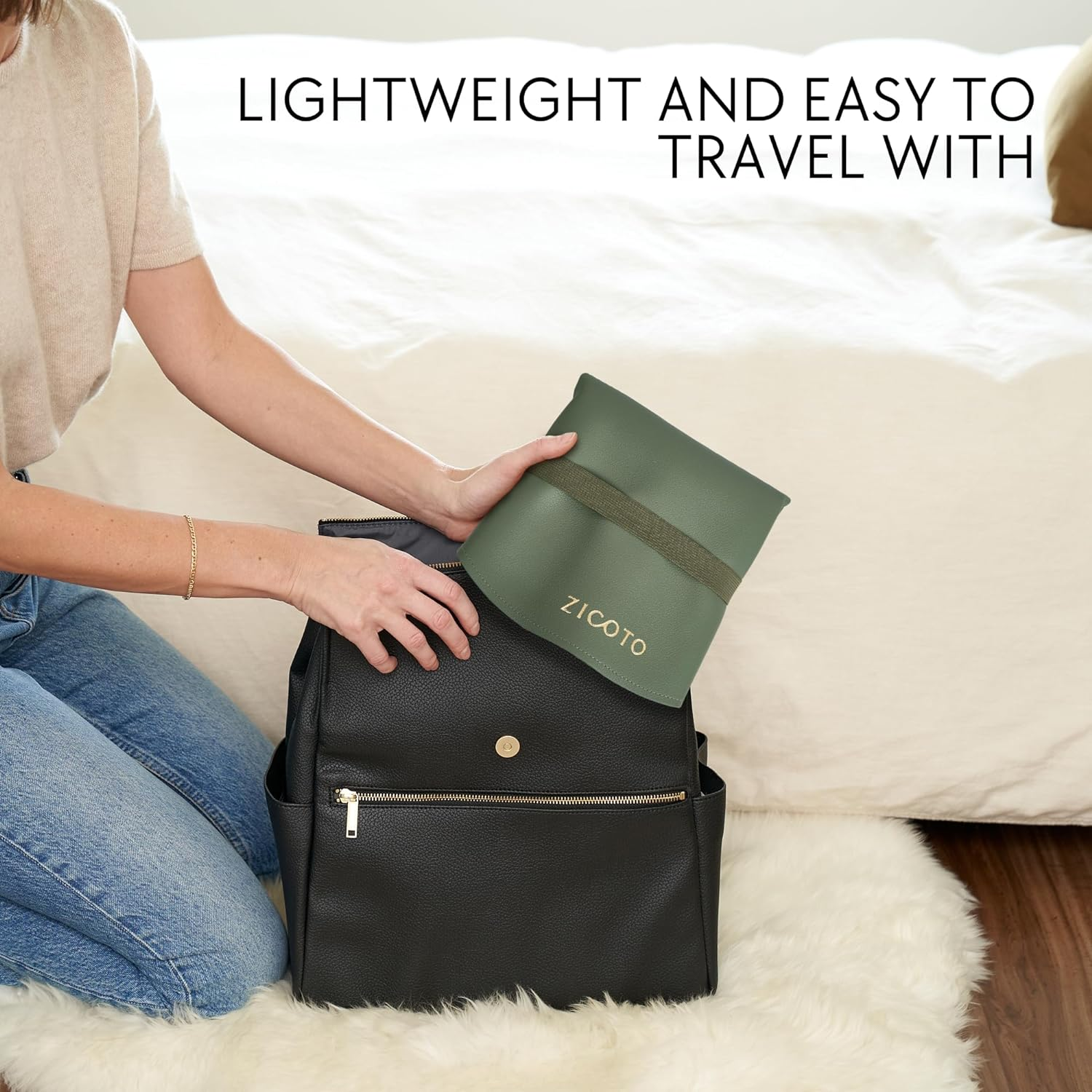 Stylish Vegan Leather Changing Pad for Your Baby - Soft and Easy to Wipe Clean Changing Mat for On-The-Go or at Home Use - Lightweight and Foldable Mat That Perfectly Fits into Any Diaper Bag