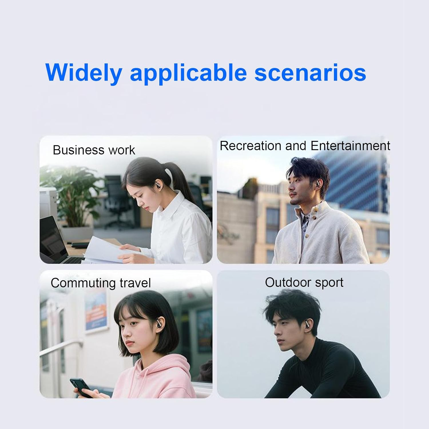 Annadue Wireless Earbuds, 5.4 Headphones with ENC Noise Cancelling Microphone, 5G Ultralight, IMAX Surround Sound, Double Physical Sound Leak Safety. (Black)