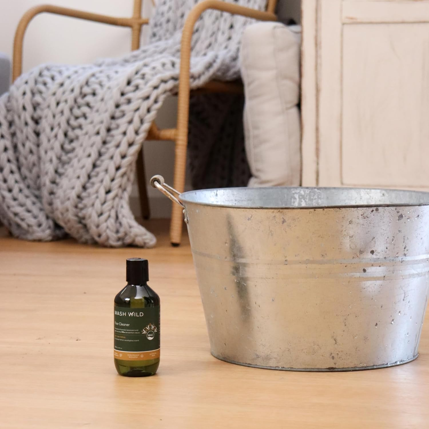 Wash Wild Floor Wash 300Ml, Natural Lemon Eucalyptus Scent, Concentrated & Non-Toxic, Safe on All Surfaces image number 1