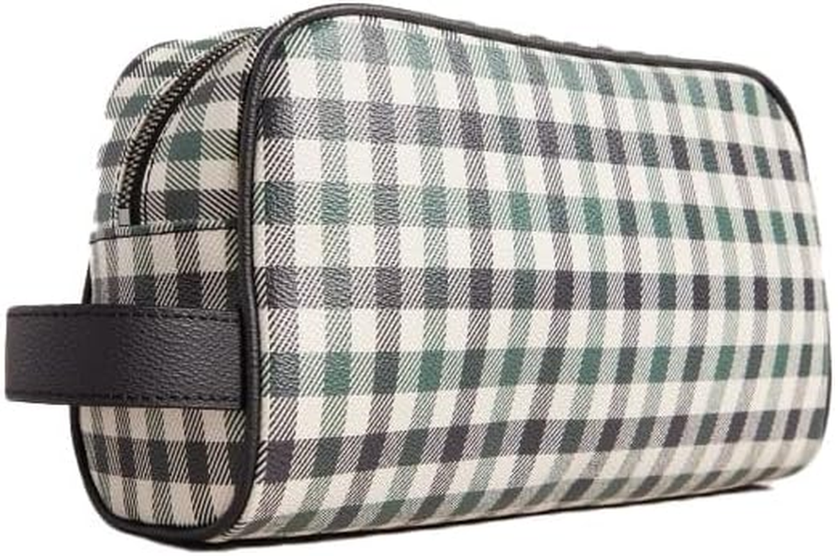 Ted Baker Mens Nayrrn Printed House Check Wash Toiletry Bag in Dark Blue, Dark Blue, One Size, Classic image number 2