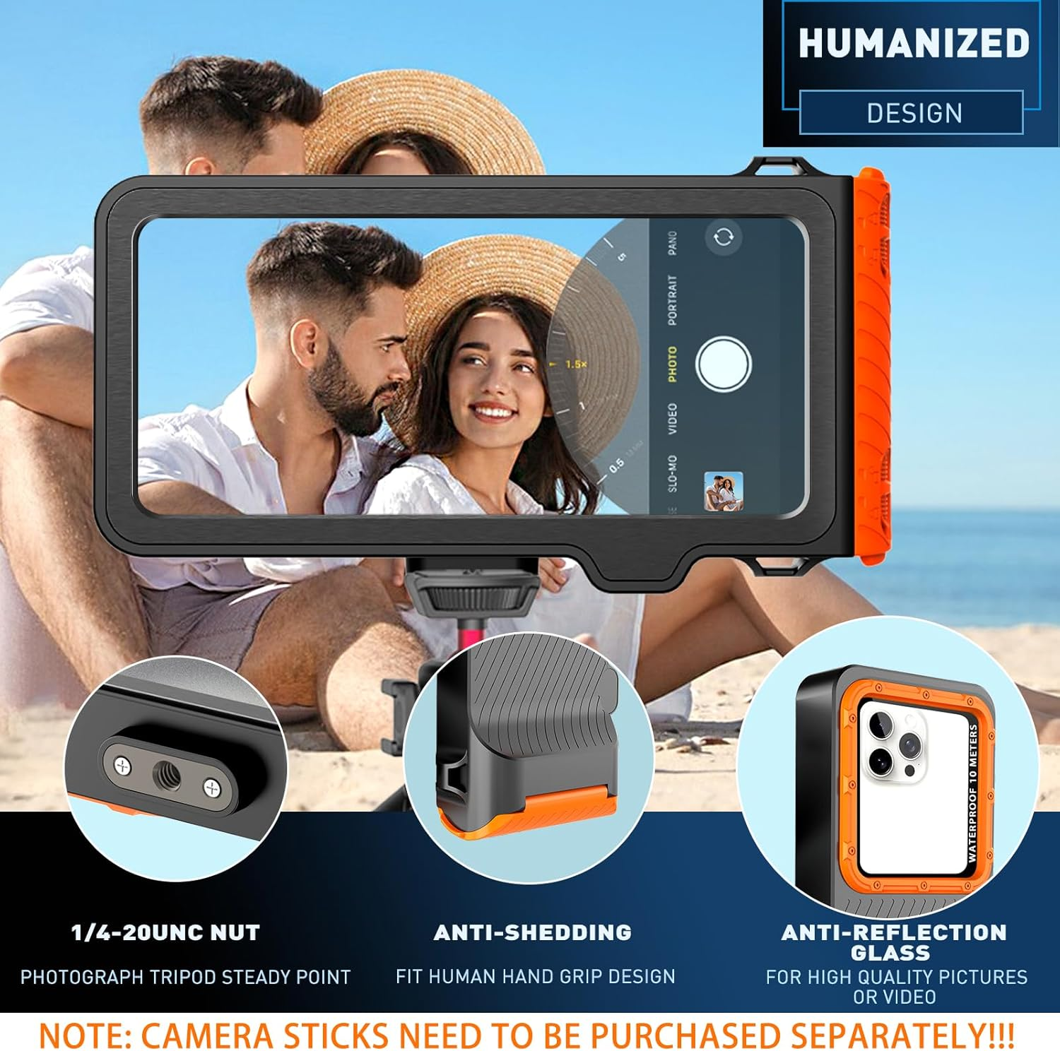 Waterproof Phone Case for Underwater Touch Screen Photography, Diving Snorkeling Swimming Surfing Housing for Iphone 15 Pro Max/15 Pro Samsung S24 Ultra/S24 plus No More than 6.9 Inch Smartphones image number 1