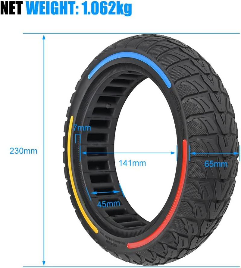 9.5X2.5-6.1 Off-Road Solid Tire Replacement for NIU Kqi3 Pro/Max/Sport Scooter - Puncture-Free, Hassle-Free Maintenance - Anti-Skid, Shockproof 9.5 X 2.50 Inch Tubeless Tire