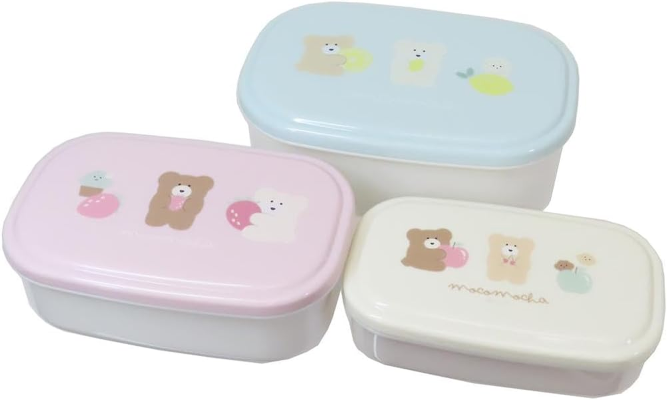 Hokkori Mokomocha Antibacterial 3P Nesting Lunch Box, Rectangle image number 2