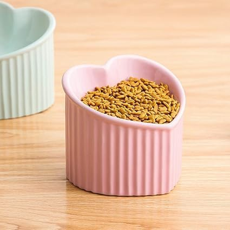 Ceramic Raised Cat Bowls, Tilted Elevated Food or Water Bowls, Stress Free, Backflow Prevention, Dishwasher and Microwave Safe, Lead & Cadmium Free (Pink) image number 6