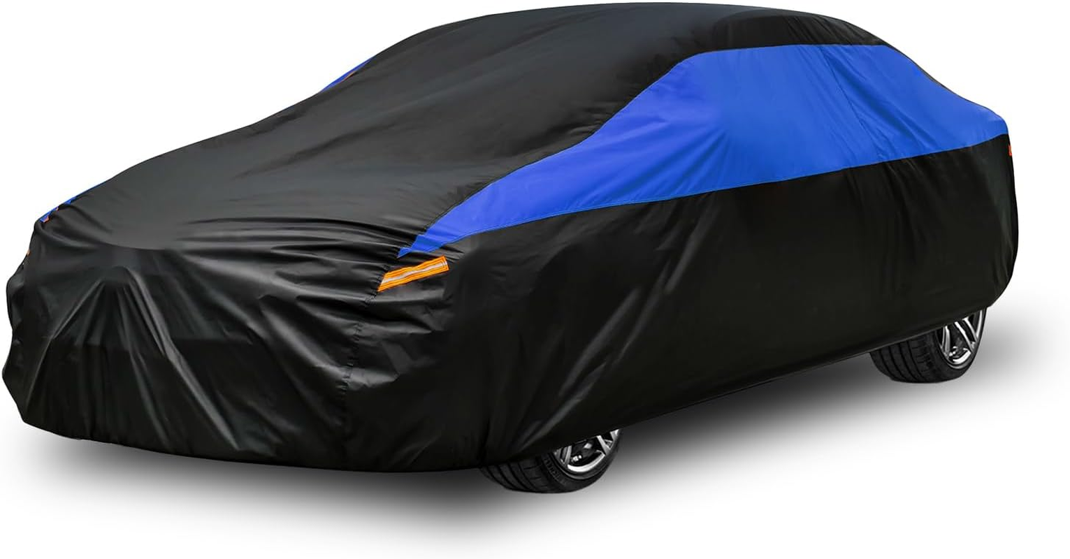 SUV Car Cover for Automobiles All Weather Waterproof, Universal Fit Toyota Highlander, Honda Pilot, Nissan Pathfinder/Murano, BMW X5/X6, Infiniti FX35 Etc.