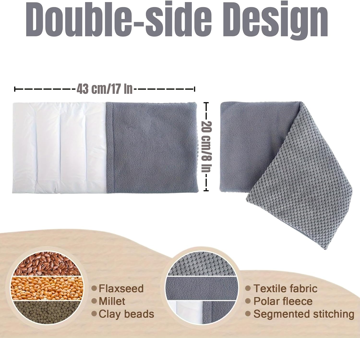 Microwave Heating Pad with Washable Cover 8'' X 17'', JOMWEN Hot Pad for Neck Shoulder, Cramps, Back Cordless Warm Compress Weighted Moist Heat Pack for Aches, 43 X 20Cm Unscented