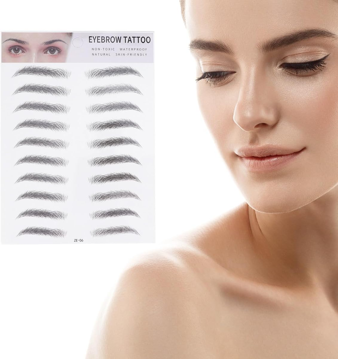 Minkissy 2Pcs Mcobeauty Brow Stencil Temporary Eyebrow Transfer for Sparse Light Eyebrows image number 4