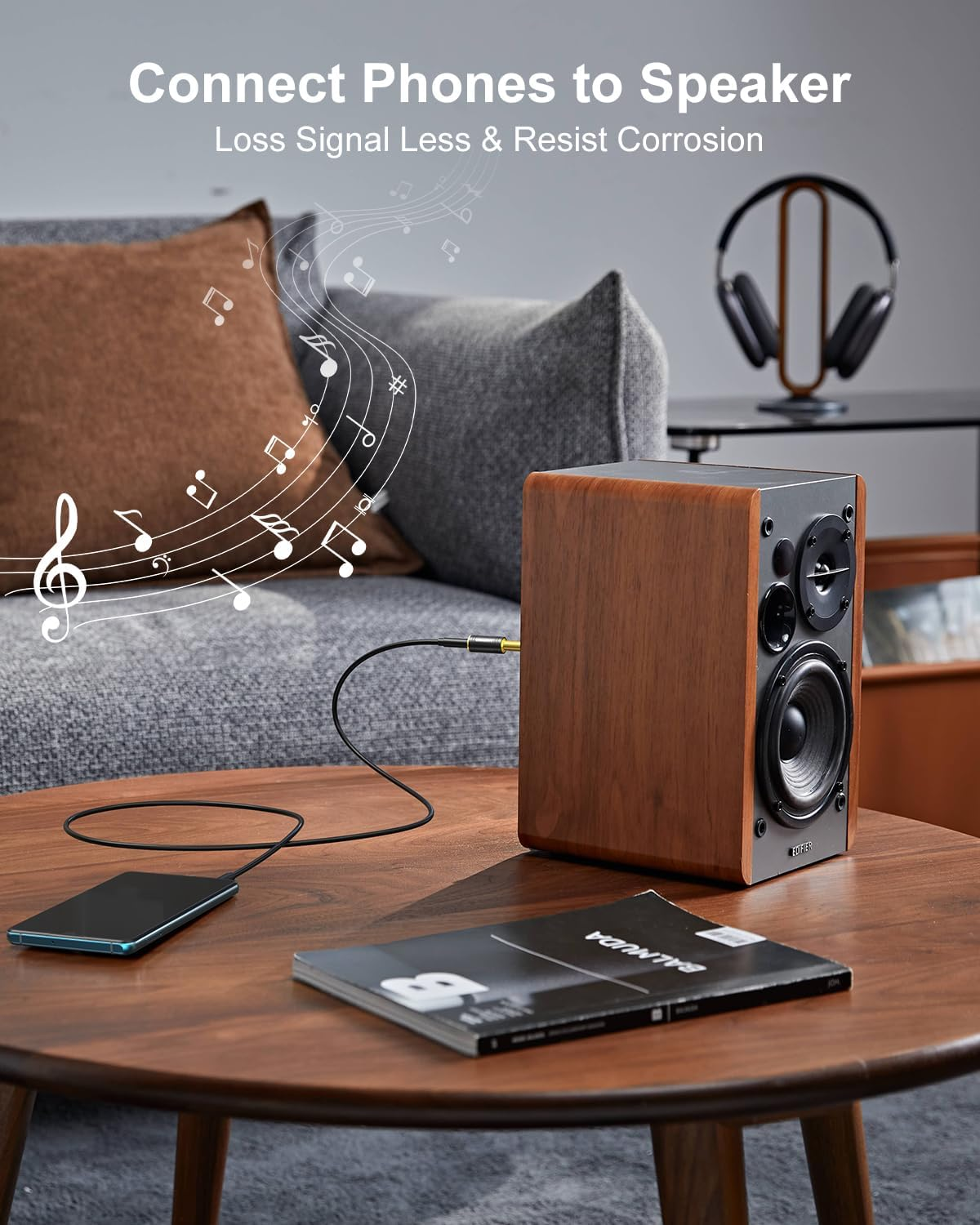 ANDTOBO 1/4''(6.35Mm) Male to 1/8'' (3.5Mm) Female Stereo Audio Jack Pure Copper Adapter for Headphone, Amp, 1 Pack-Black image number 2