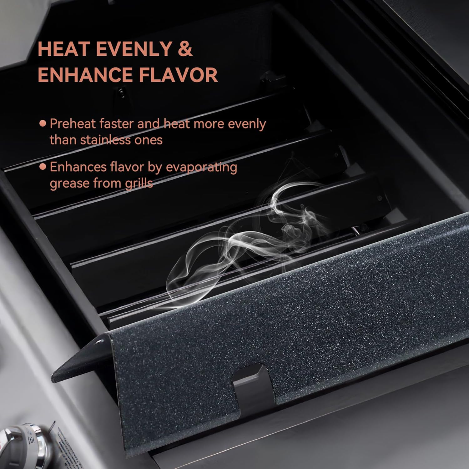 7636 Upgraded Flavorizer Bars for Weber Spirit 2 Parts,Weber GS4 Spirit II & I E310 E320 S310 S320 Grills with Front Mounted Control, 67046 69797 68843 Replacement Part,15.3" Porcelain-Enameled Bars image number 2