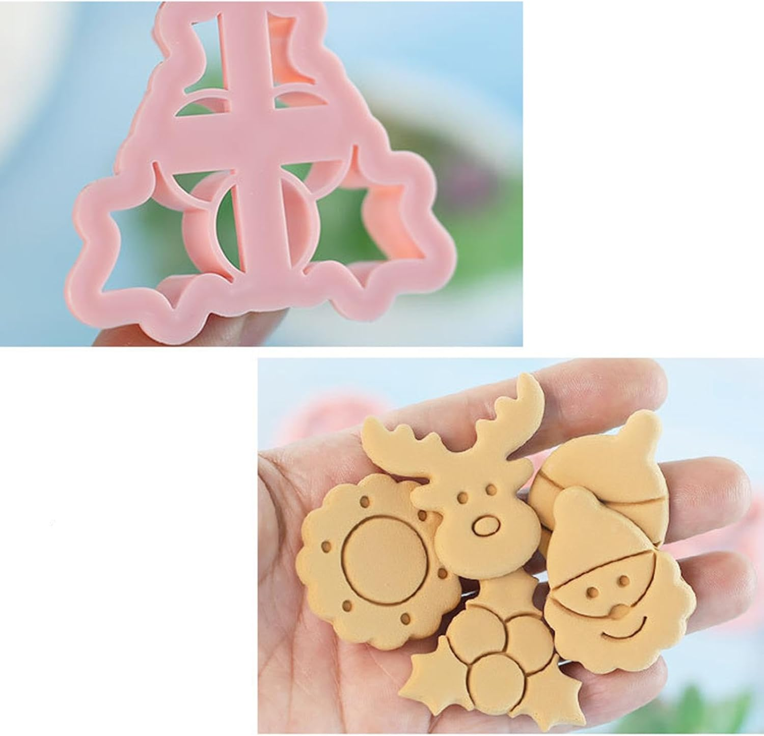 Christmas Cookie Set - Festive Cookie Decorating Supplies Set of 8 | Cookie Holiday Party Supplies Include Santa, Reindeer, Bell, Etc for Kids Baking image number 5