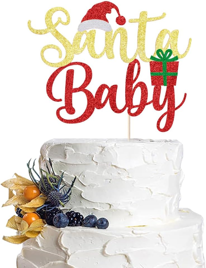 Merry Christmas Cake Topper, Happy New Year Party Cake Decorations, Children'S Christmas Theme Party Cake Decorations Supplies (BABY)