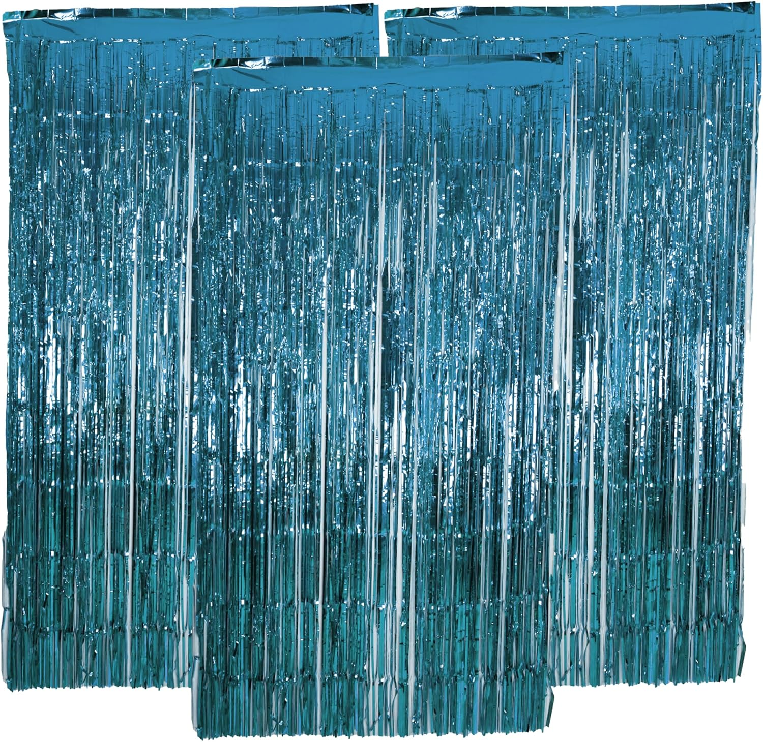 Famvida 3Pcs Champagne Gold Foil Curtain Backdrop Curtain 3.2Ft X 8.2Ft, Door Tinsel Curtains Backdrop, Party Backdrop Decoration for Engagement, Wedding, Bridal Shower, Birthdays, and More