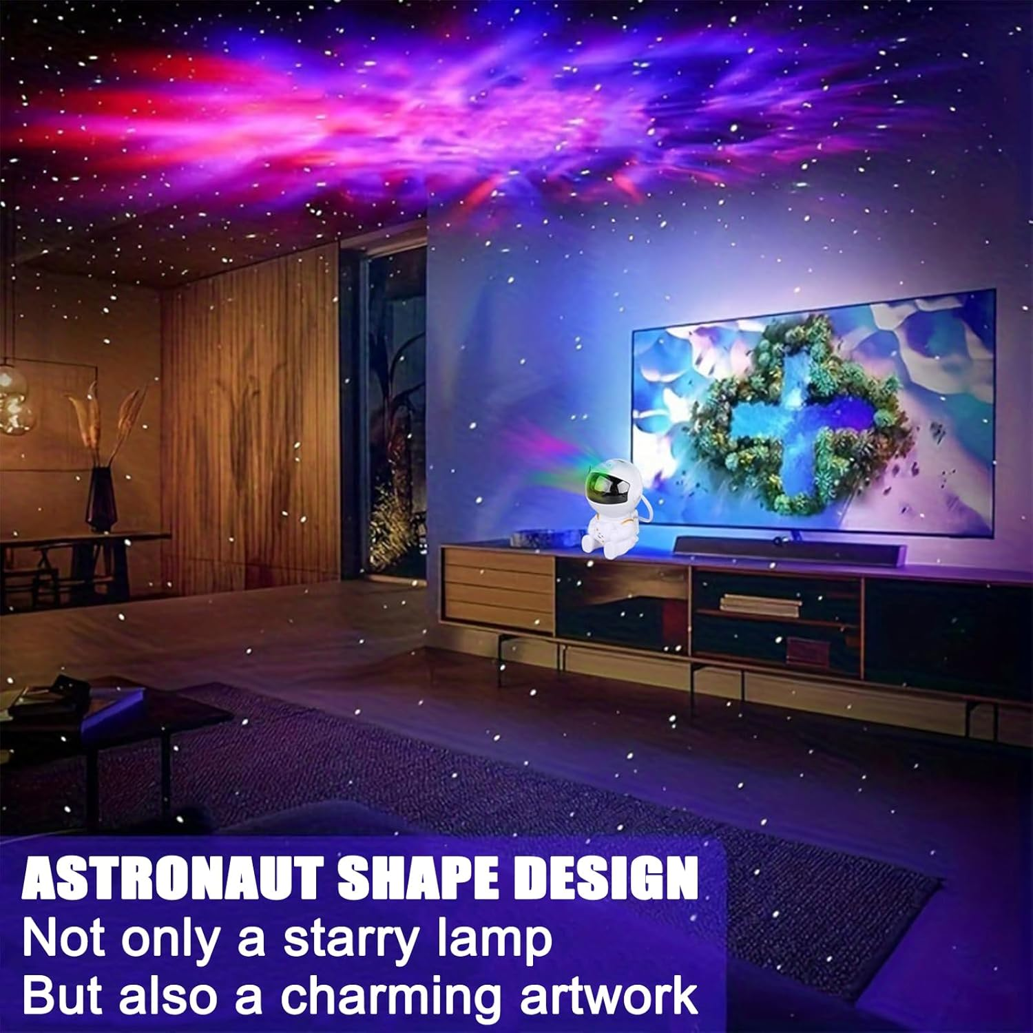 Astronaut Galaxy Star Projector, Galaxy Light Projector, Space Planetarium Projector, Kids Night Light, 8 Modes Remote and 360&deg; Adjustable Star Lights Projector for Bedroom, Ceiling, Party Decor Gifts image number 3