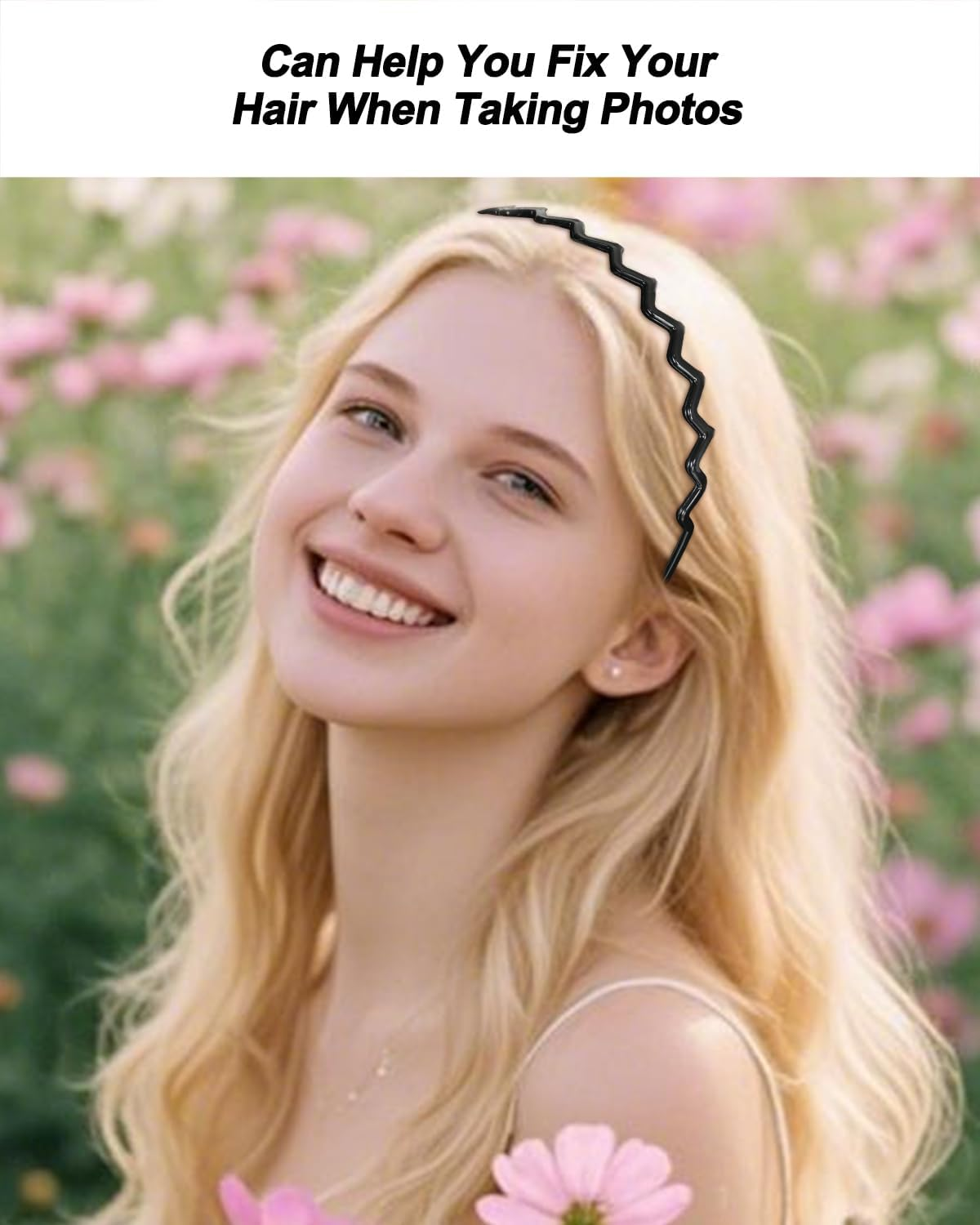 6Pcs Zig Zag Headbands, Plastic Hair Bands Teeth Wavy Comb Zigzag Headband, Non Slip Shark Tooth Hair Hoop Wavy Hair Bands for Women Men Girl Accessories (Classic Black, Retro Leopard) image number 2