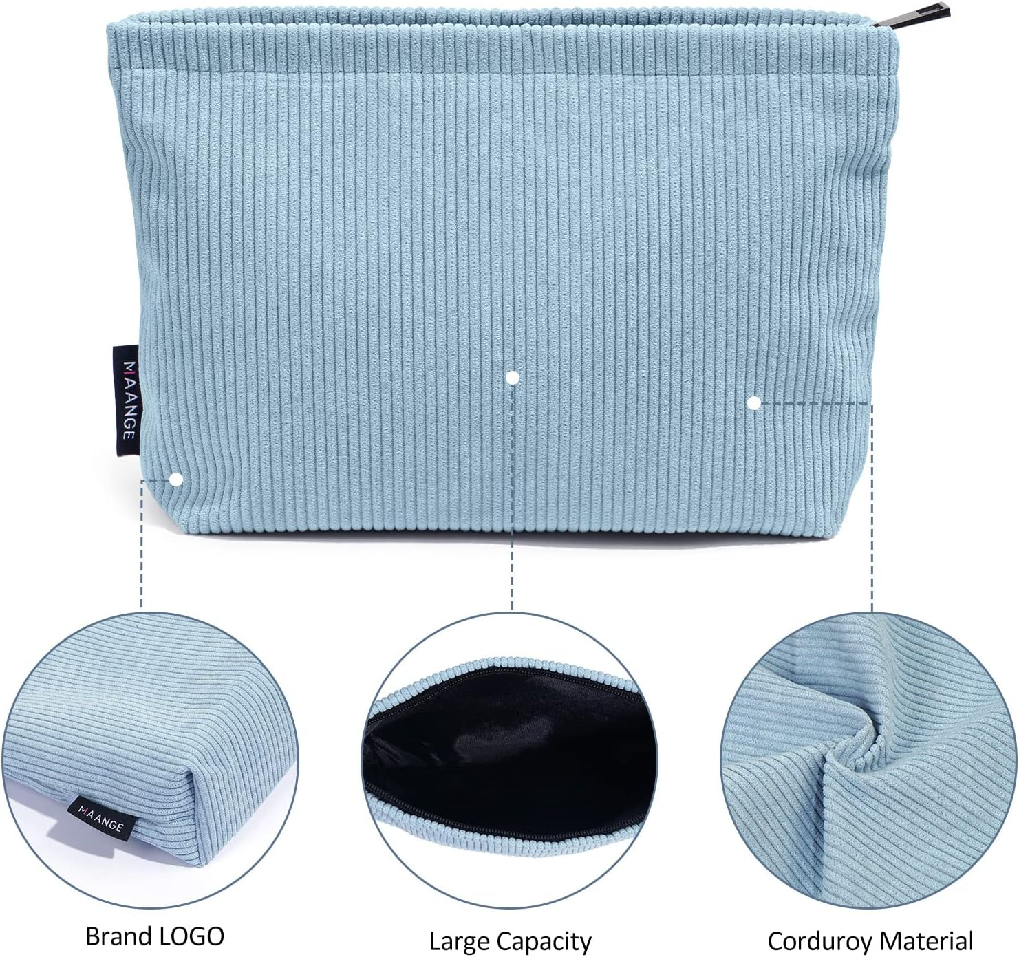 MAANGE Cosmetic Bags for Women Small Makeup Bag for Purse - Beige image number 7