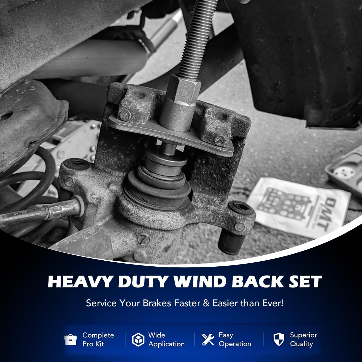 24Pcs Heavy Duty Disc Brake Piston Caliper Compressor Rewind Tool Set and Wind Back Tool Kit for Brake Pad Replacement Reset, Fits Most American, European, Japanese Autos Blue - Blue image number 4