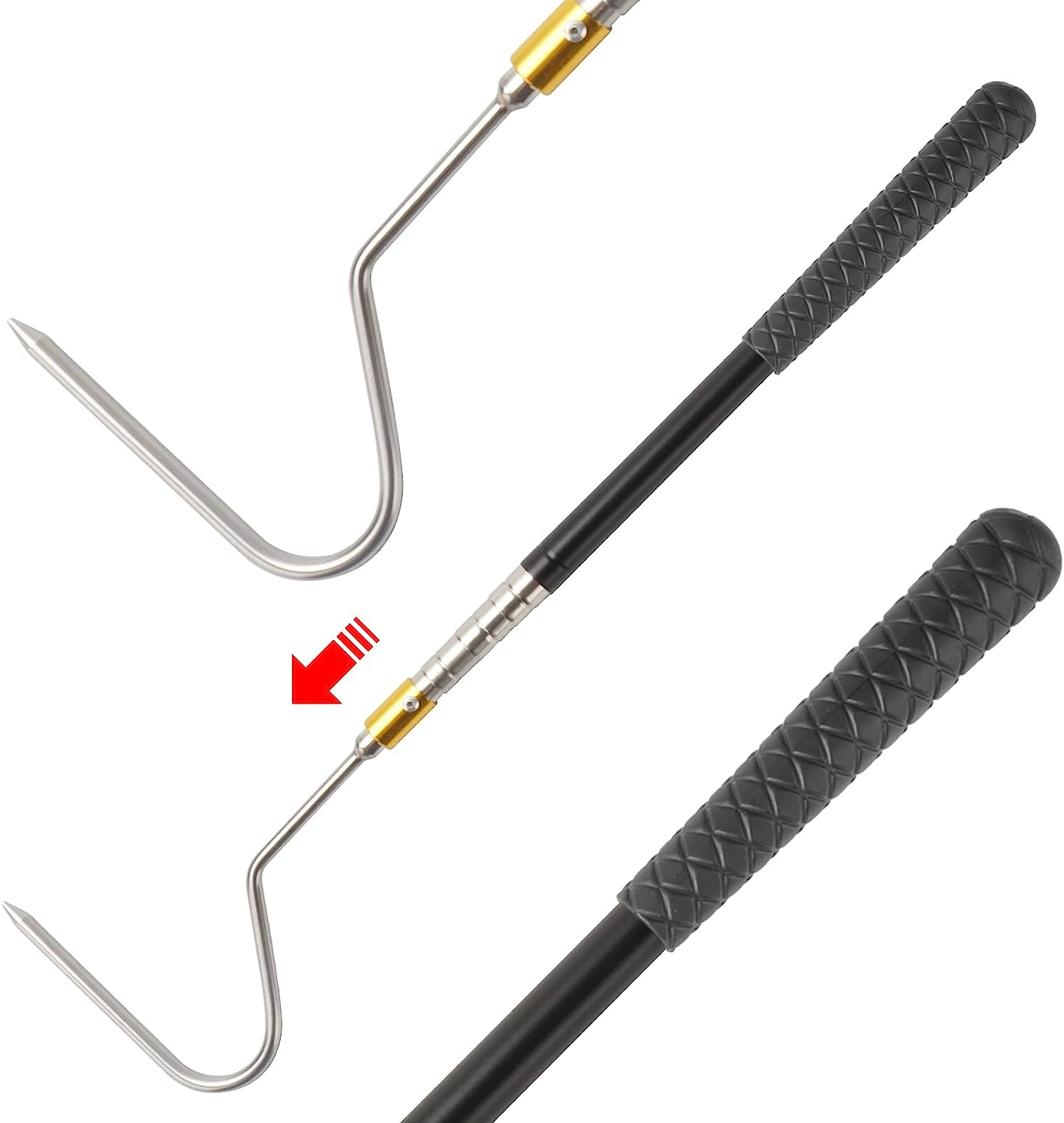 Yorikyas 64 Inch Snake Catcher Hook Stick Tongs Grabber Handling Tool Kit for Rattlesnakes Python Copperhead Removal image number 5