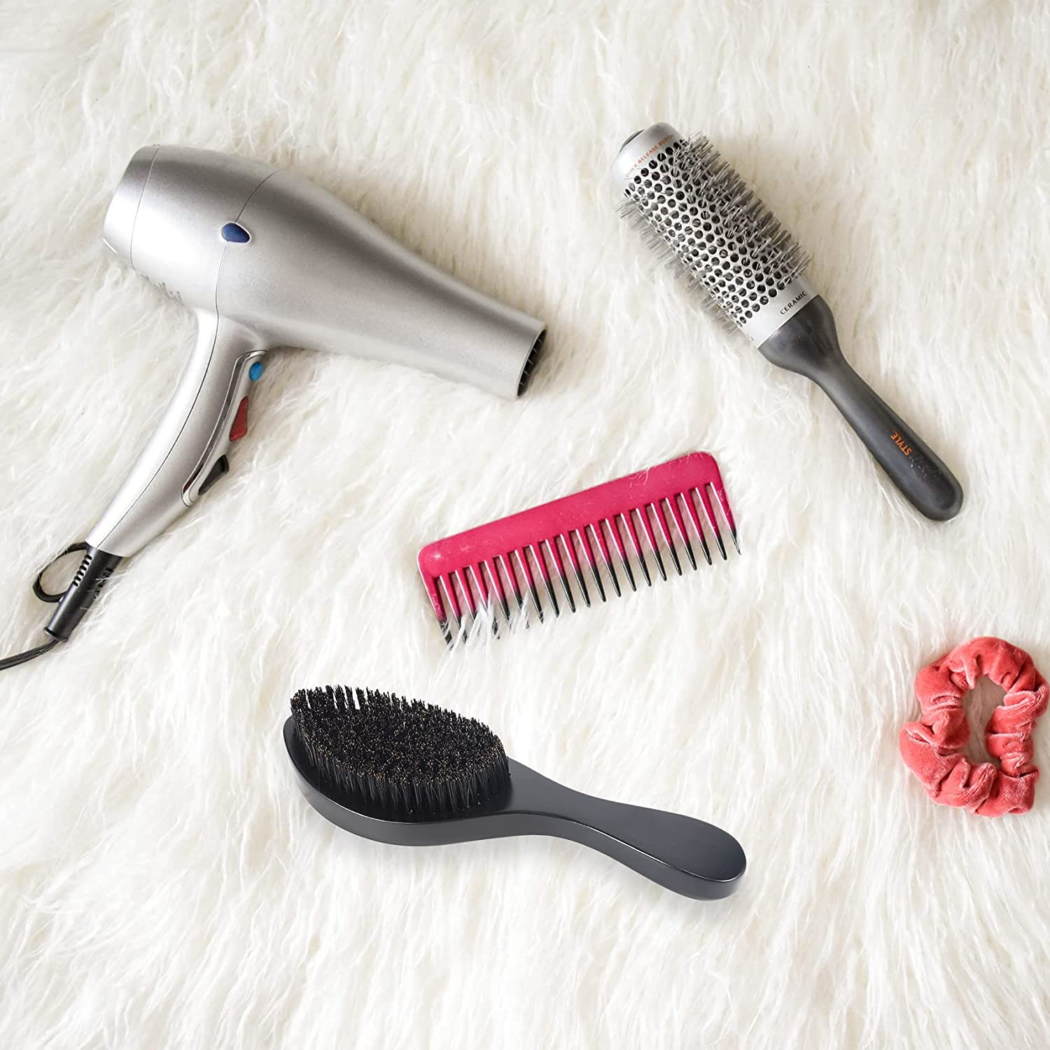 Gyorwst Magic Wave Brush Curved Wave Brush Soft and Wild Boar image number 6