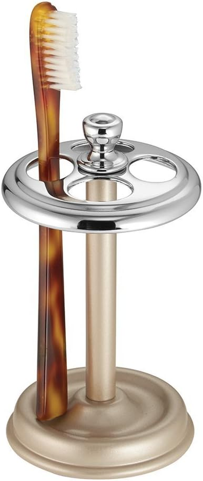 Interdesign York Bath, Toothbrush Holder Stand for Bathroom Vanity Countertops - Pearl White