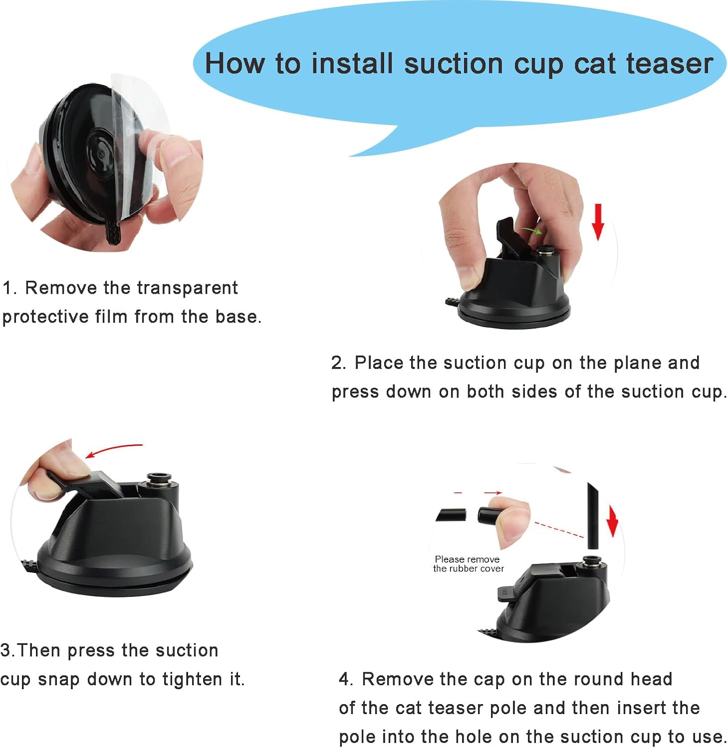 Cat Wand Toy,Cat Toys for Indoor Cats,Suction Cup Cat Fishing Pole Toy,17 Pcs Cat Toys with 14 Replacebments Feather,Cat Toys for Bored Indoor Adult and Kitten Cats image number 4