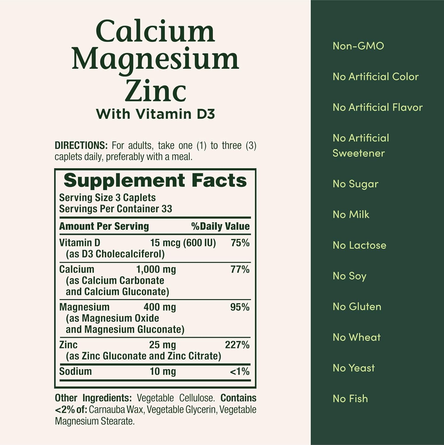 Nature'S Bounty Calcium-Magnesiuim-Zinc, 100 Caplets