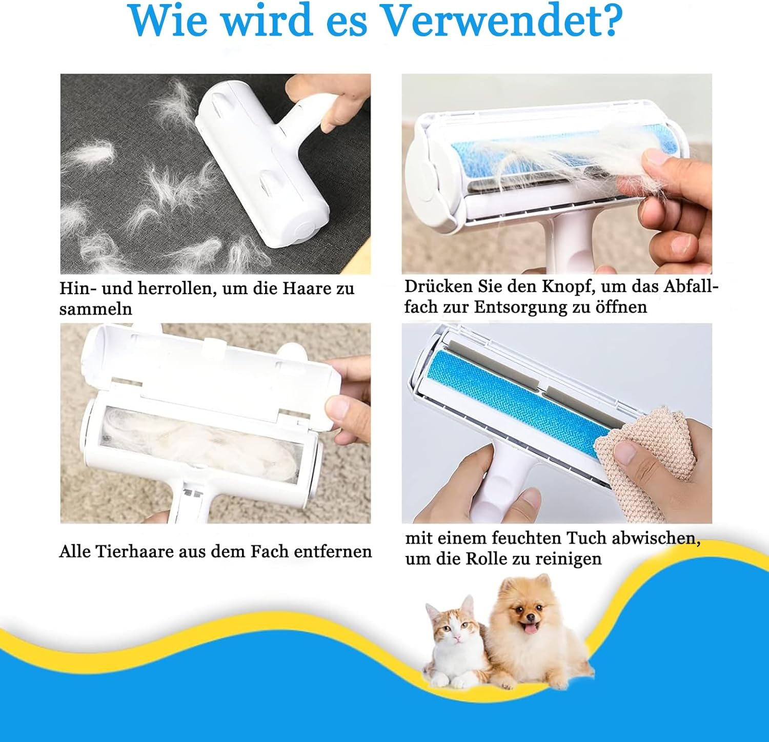 Heeyoo Lint Roller for Pet Hair, Pet Hair Remover for Pet Hair and Cat Hair, Reusable for Sofa, Bed, Carpet, Scratching Post image number 3