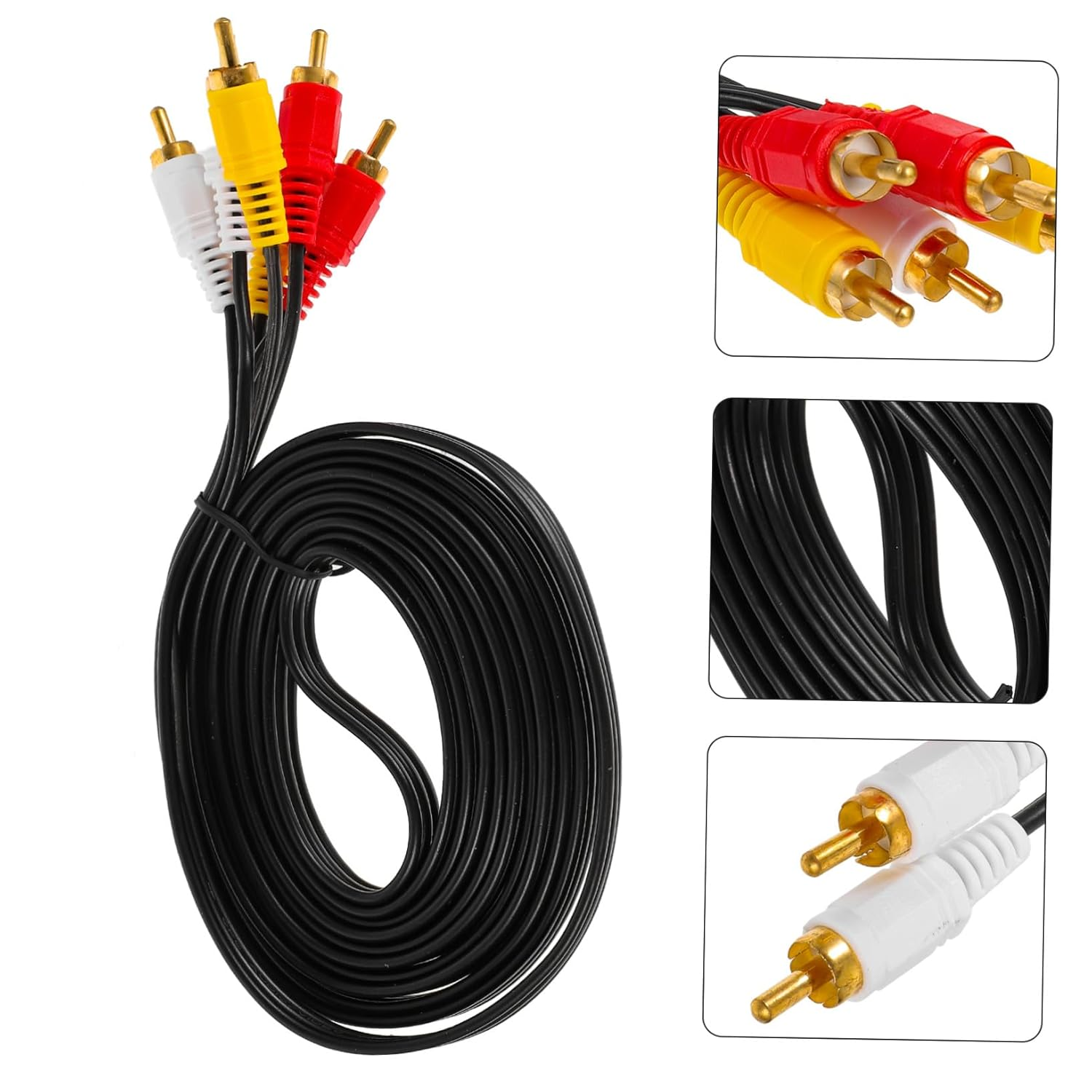 KOCKSHION Av Cable Male to Male Audio Video Cord for DVD Vcd Box Stable PVC Copper Wire Transmission Tv Auxiliary Connection for Home Theater Equipment image number 2