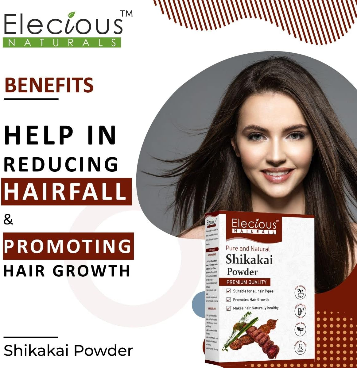 Elecious Shikakai Powder for Hair (Natural Hair Cleanser for Luxirious and Soft Hairs) (200 Grams) image number 6