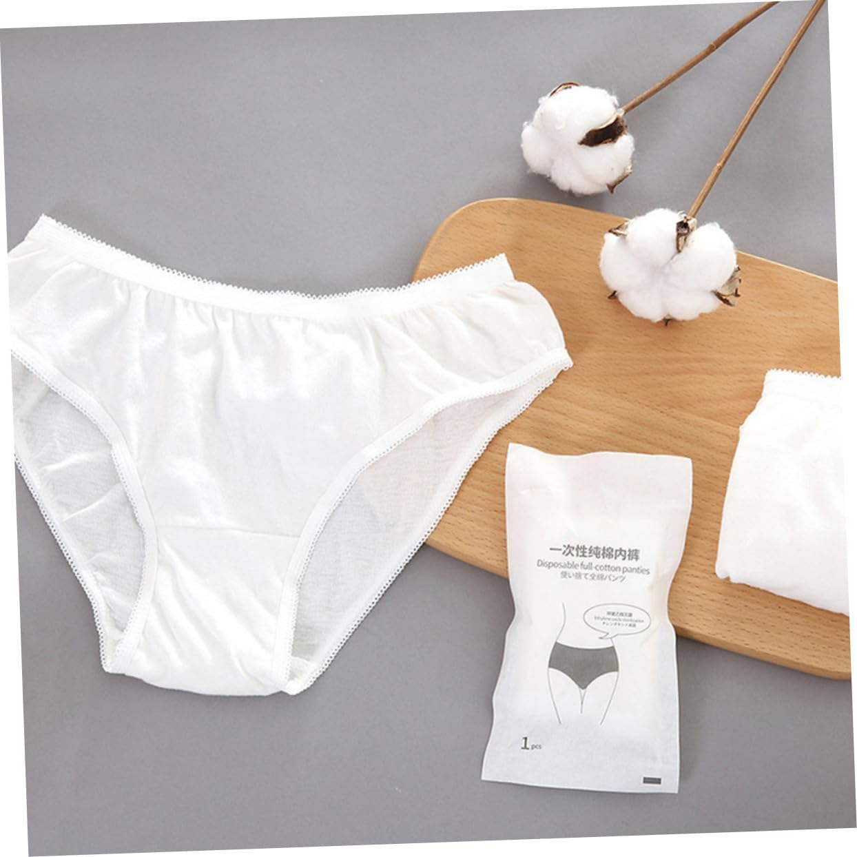 5Pcs Portable Travel Underwear of Women Cotton Underwear Disposable Underpants for Outdoor and Use Comfortable and Breathable Women White image number 2