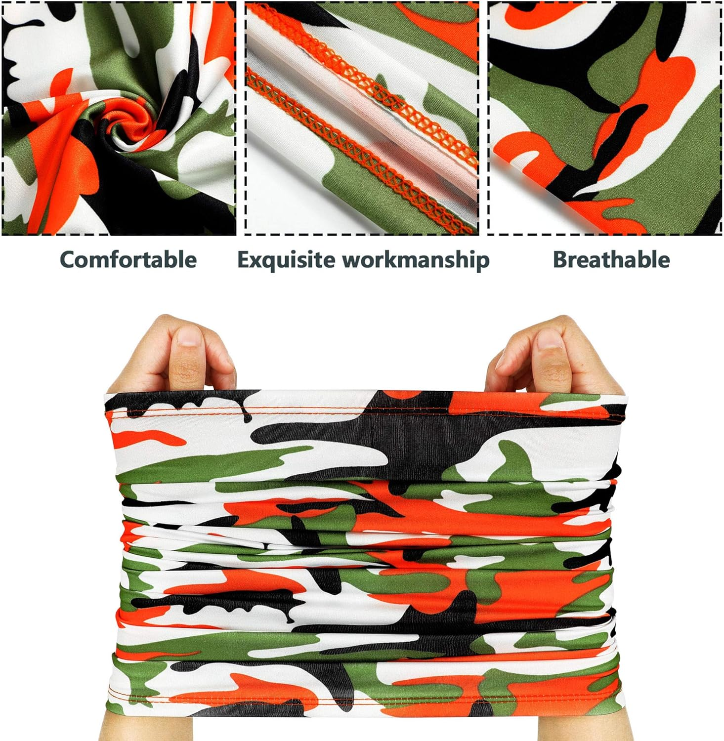 6 Pieces Summer Face Cover Scarf UV Protection Neck Gaiter Sunscreen Breathable Bandana