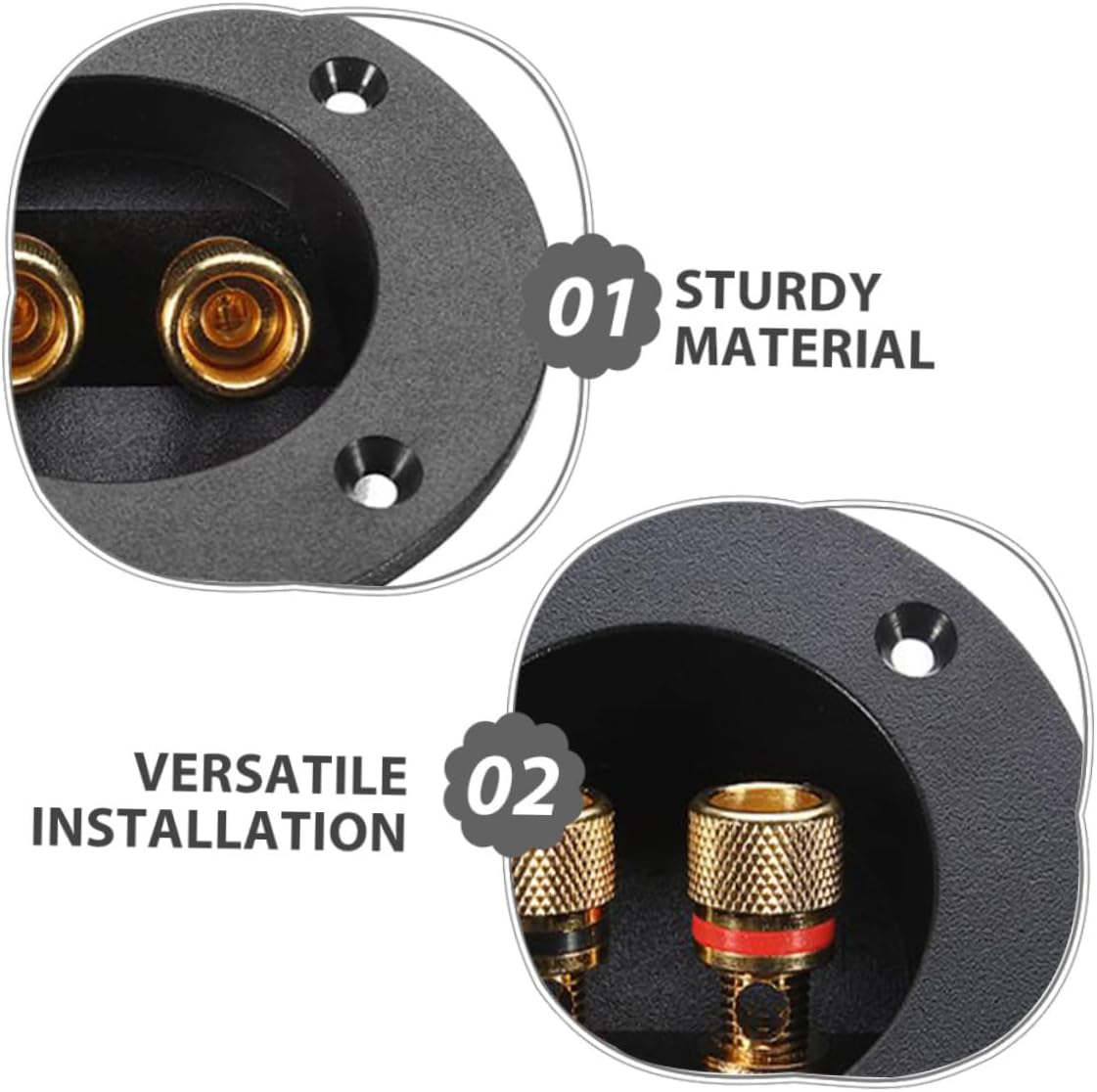 ASAKKURA 8PCS Full Copper Speaker Box Terminal Cups with Position Binding Posts Spring Loaded Banana Plugs for DIY Home Car Stereo Zero Signal Loss and Enhanced Audio Clarity for Hifi image number 5