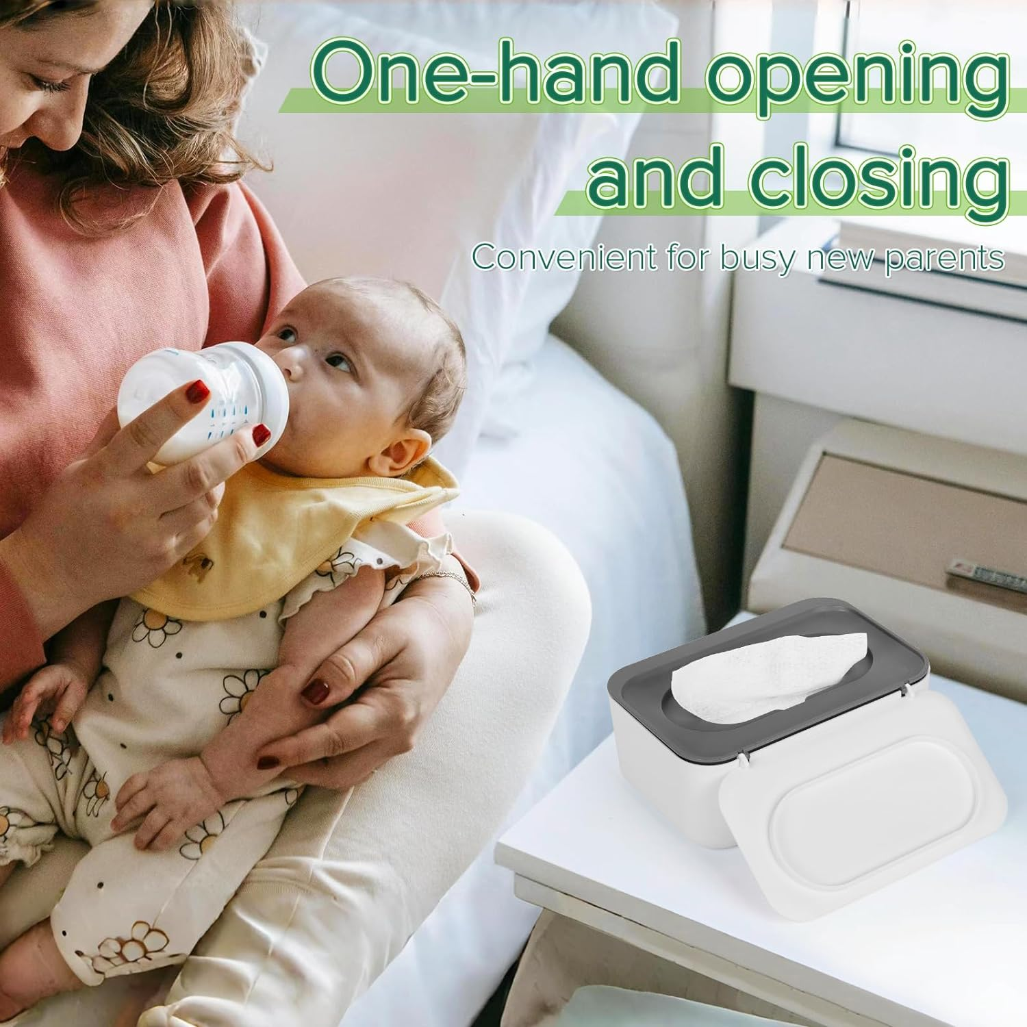 Wipes Dispenser, Wipes Case for Adult, Refillable Wipe Container Keeps Fresh, Easy Open and Close image number 4