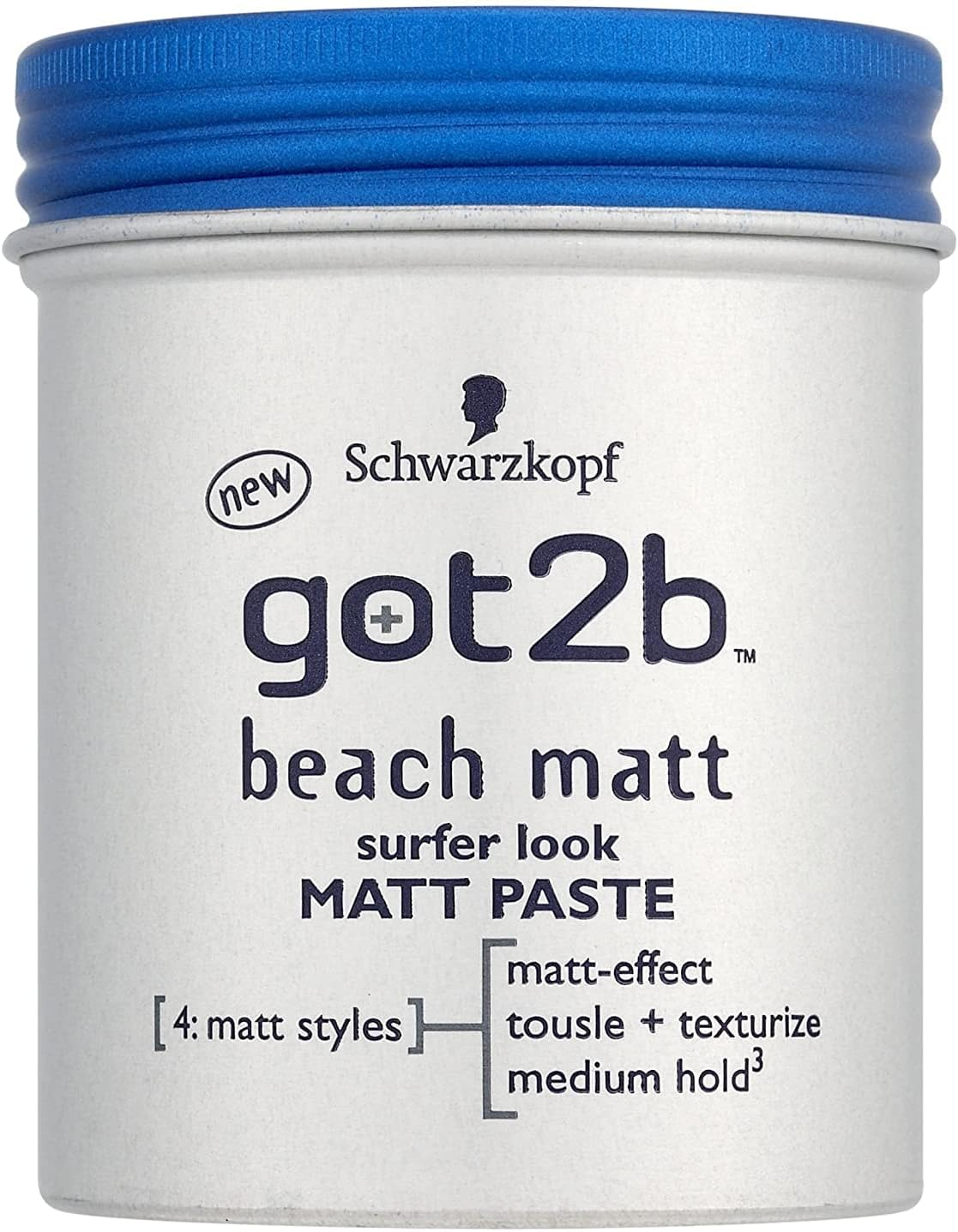 Got2B Beach Styling Paste for Matte Surfer Looks, Hair Wax for Men for Scratching, Texturing or Taming without Gluing, Medium Hold (100 Ml), Pack of 1