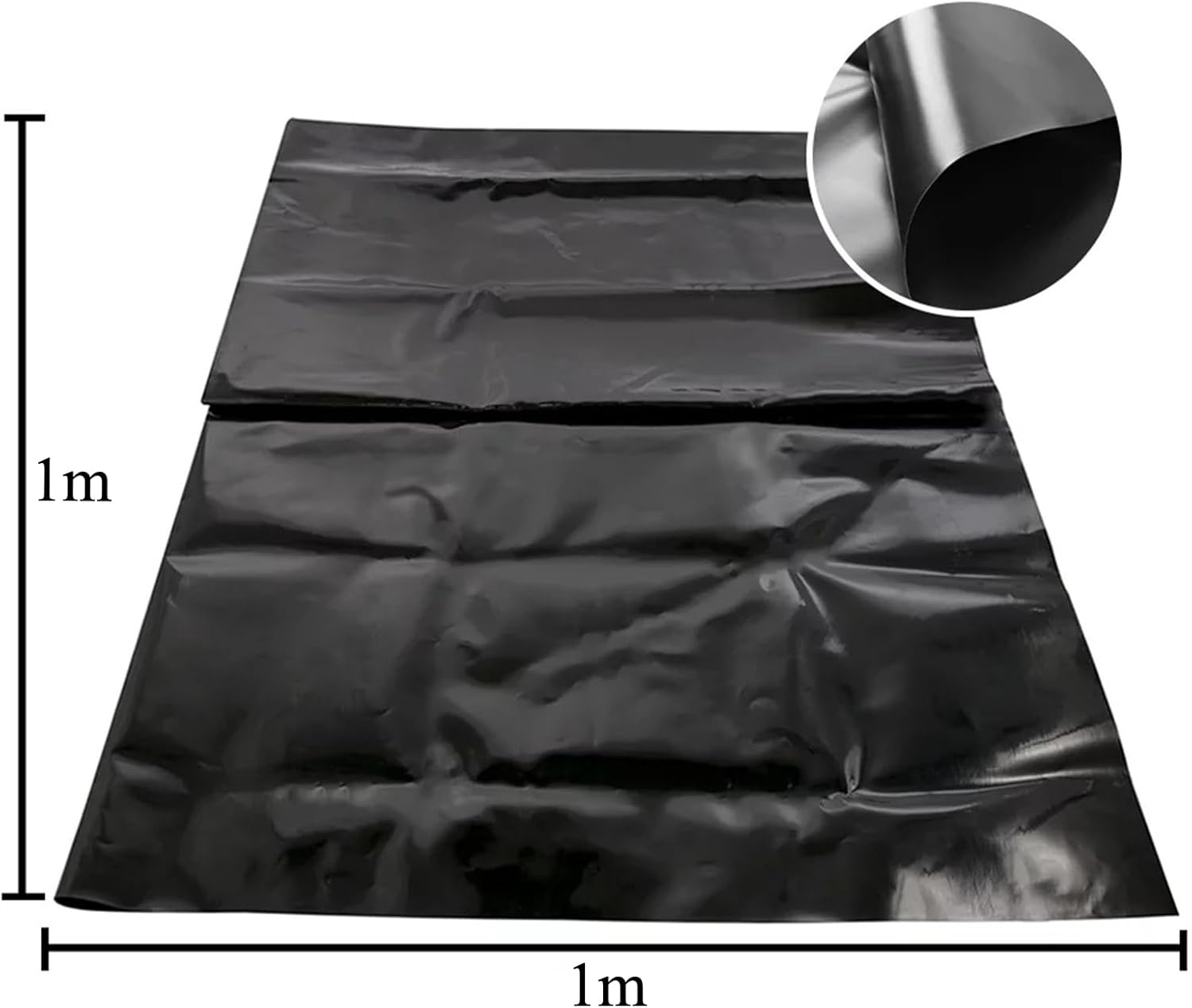 Black HDPE Pond Liner Waterproof Geomembrane for Fish Koi Ponds Roof Leak Protection Reliable (1X1M) image number 1