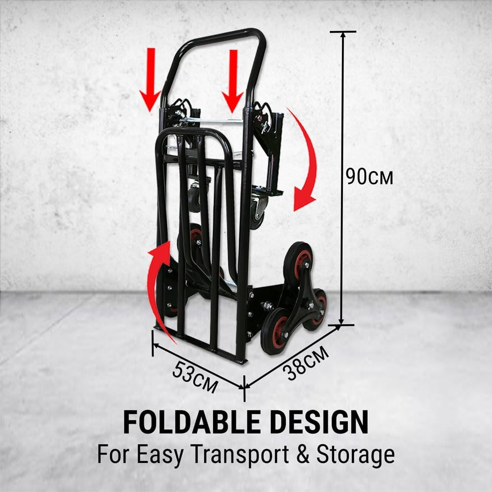 Convertible Stair Climber Hand Truck Platform Trolley Steps Climb Cart 6 Wheels image number 6