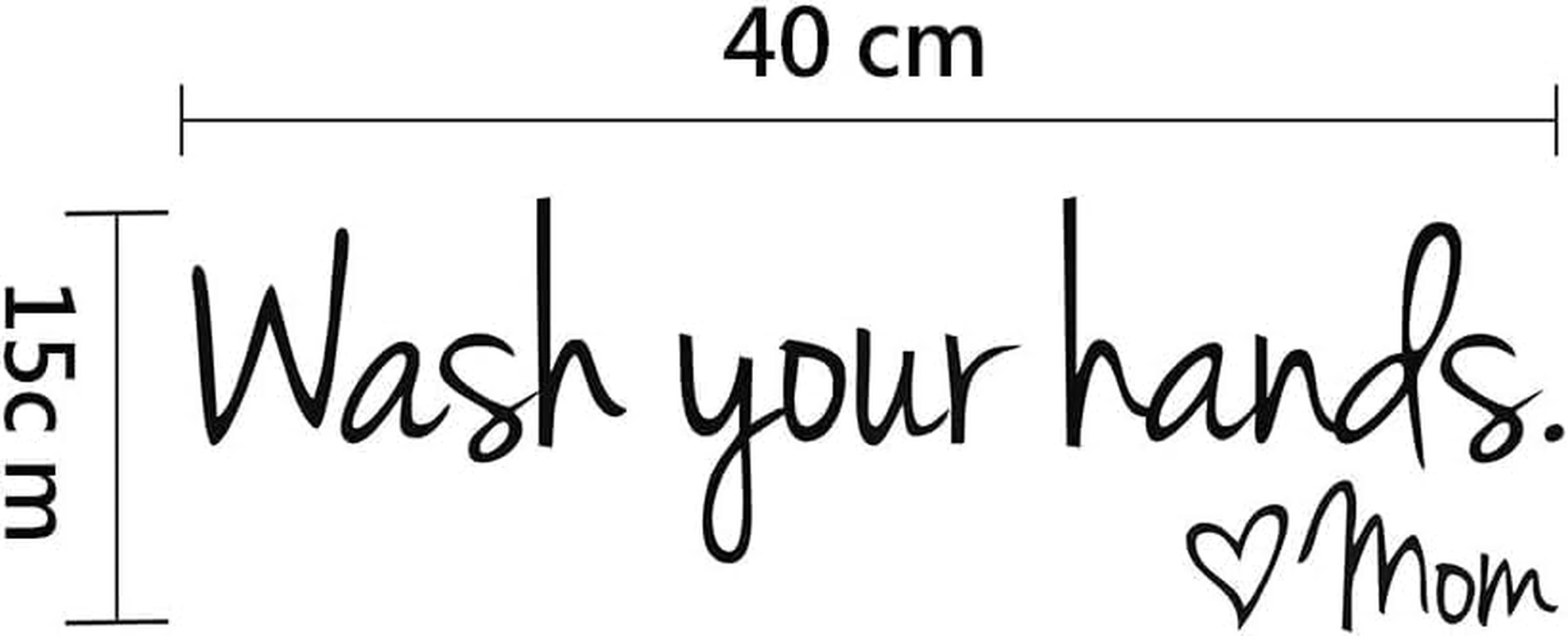 DIY Wash Your Hands Love Mom Quote Bathroom Wall Stickers Waterproof Art Vinyl Decal Bathroom Wall Decor image number 2