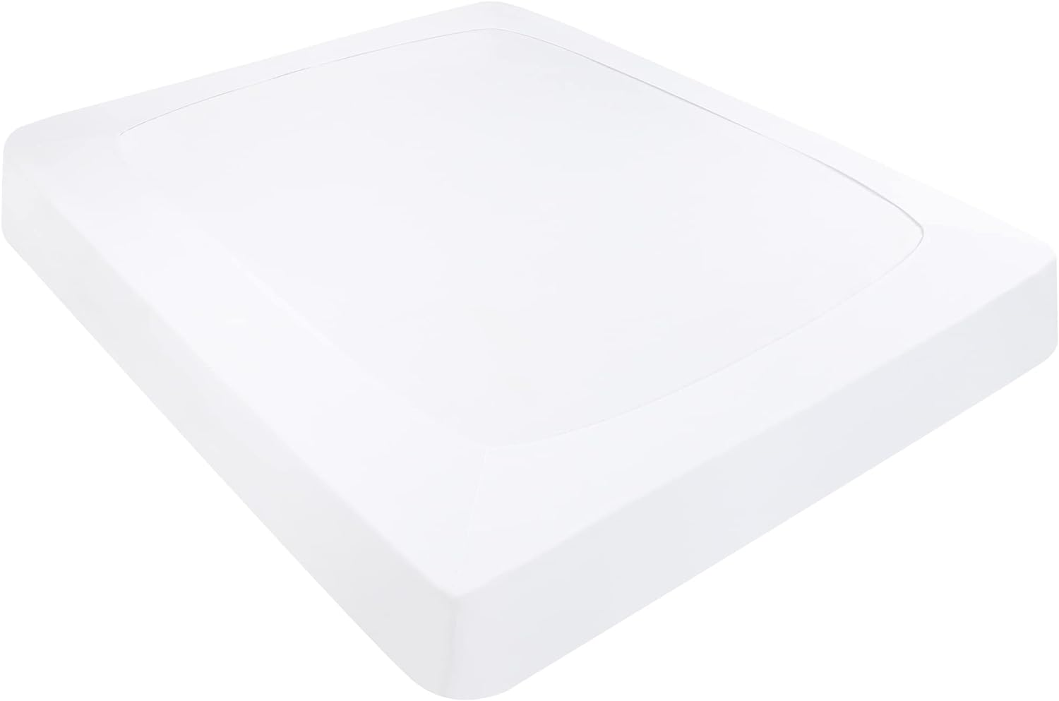 Piccocasa Box Spring Cover Stretchy Fabric Wrap around 4 Sides Bed Skirt Wrinkle Free for Home, Elastic Mattress Cover Fits Mattress up to 14" White Queen image number 5