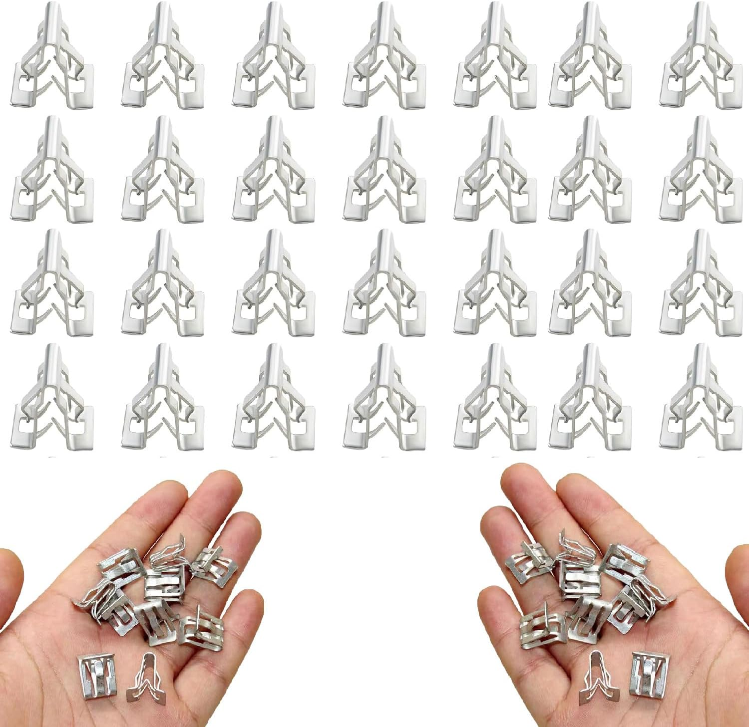 Wzenclave 30Pcs Metal Retainer Clip for Car Console Central Control Panel Clip, Car Multimedia Fixed Clip Car Interior Metal Clip Universal U-Shaped Automotive Fastener Accessocies for Cars(Silver) image number 5