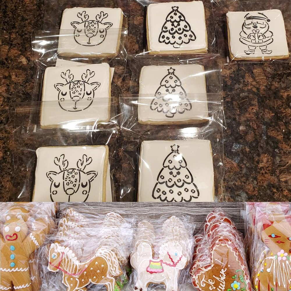 200Pcs Clear Cookie Bags 5X7 Inch, Self Adhesive Resealable Biscuit Cellophane Bag for Gift Giving, Packaging Cookies, Party Faver image number 3