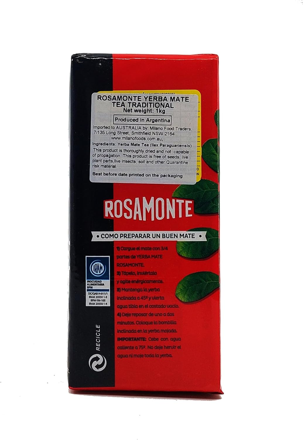 Rosamonte Yerba Mate Traditional Tea Pressed, 1 Kg image number 2