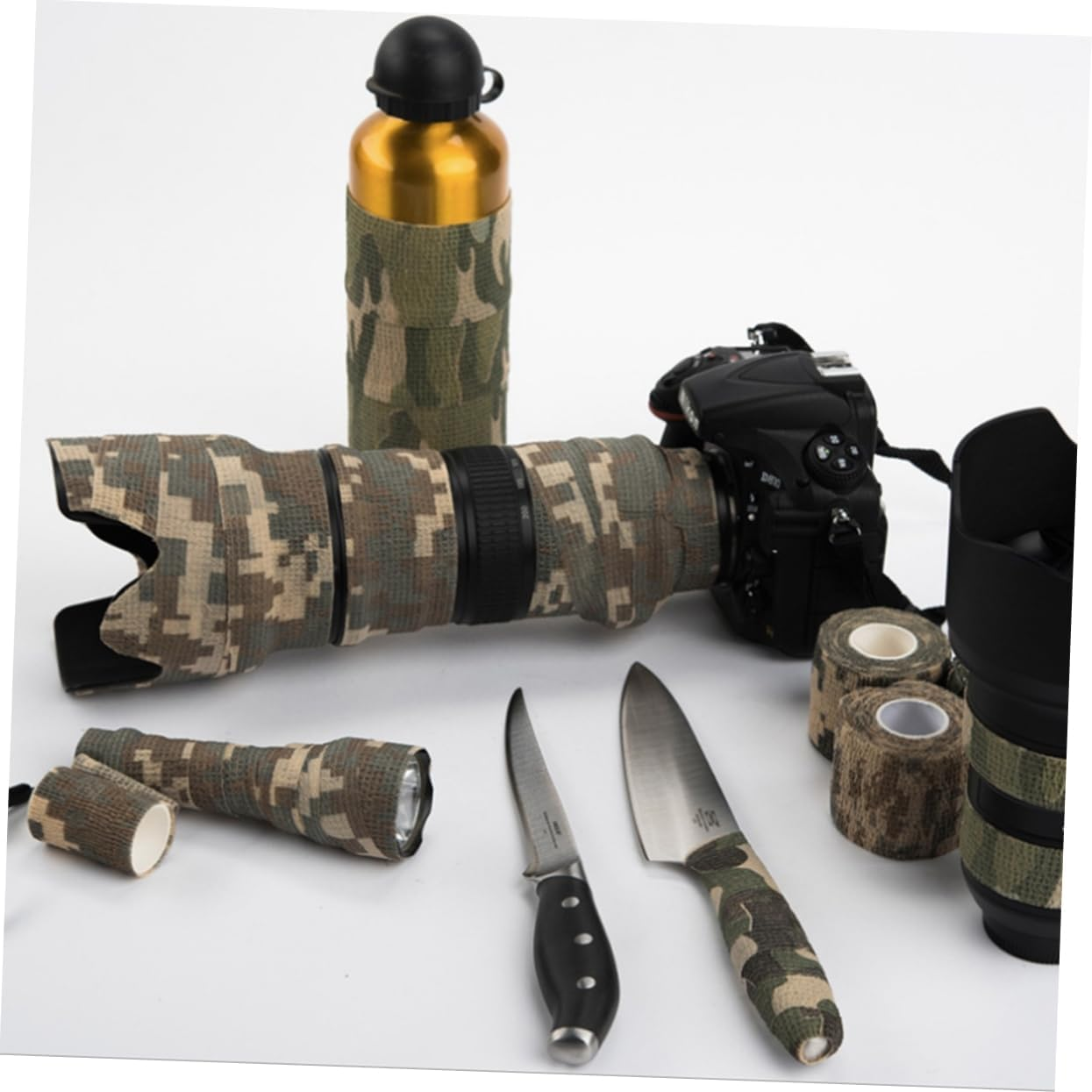 Camouflage Tape Self-Adhesive Telescopic Non-Woven for Outdoor Activities Enhances Grip Insulation