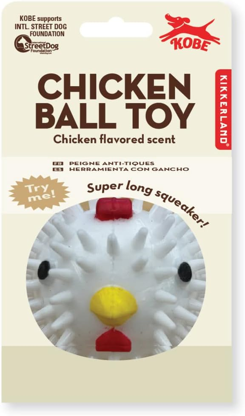 Kikkerland Kobe Chicken Dog Ball, White, 9 X 9 X 9 Cm image number 2