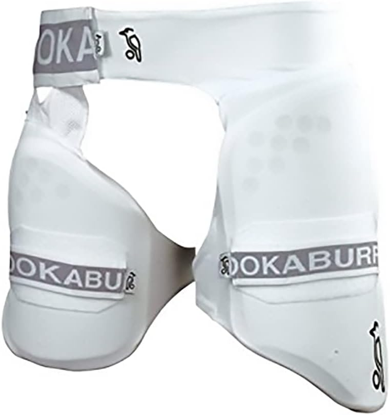 Kookaburra Pro Guard 500 Cricket Thigh Pad (White, Size: Men) | Left Hand Batsman | Lower Body Dual Protection Cricket Thigh Guard image number 1