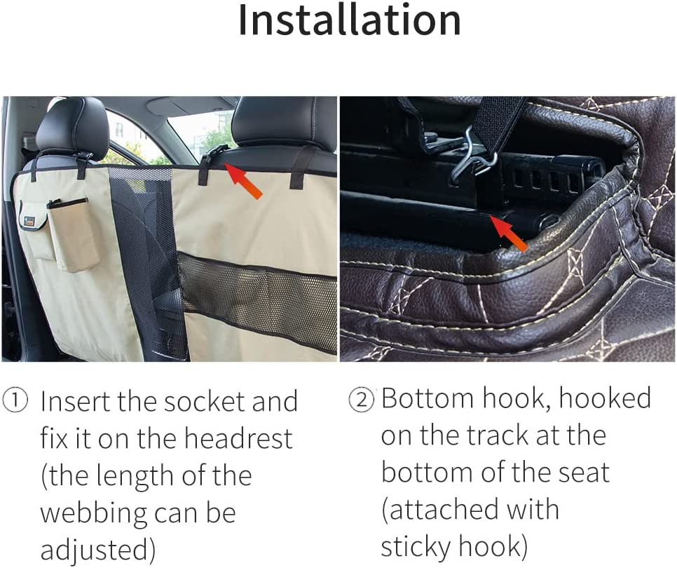 Ondoing Dog Barrier Pet Car Back Seat Fence Isolation Kid Safety Travel Guard Mesh Net for Dos Cats Babies Car Barrier Grey image number 6