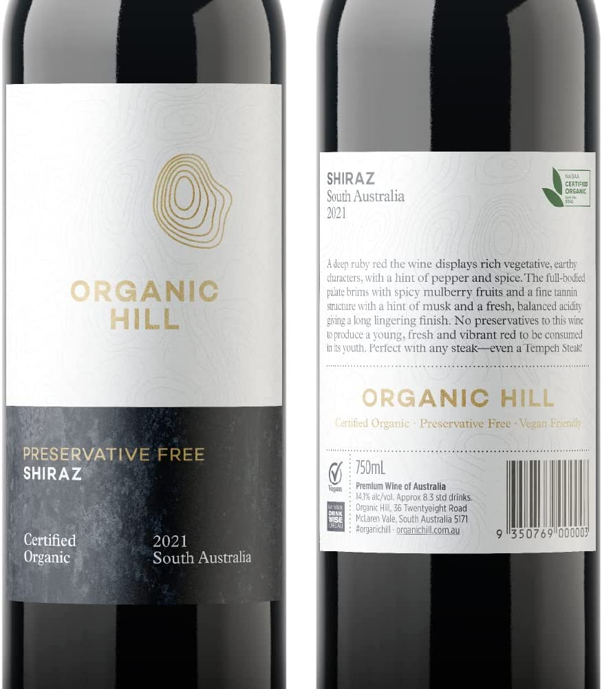 Organic Hill Preservative Free South Australian Shiraz - 12X 750Ml -
