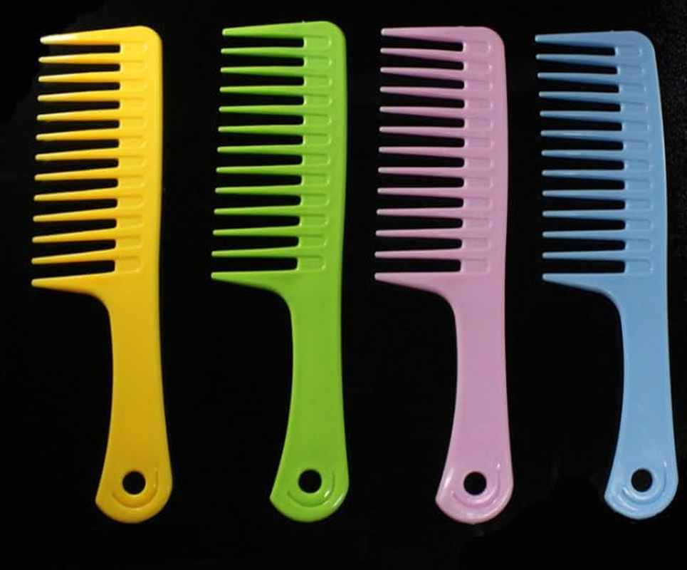 4 Pcs Wide Tooth Detangling Brush Set - Curl Comb, Styling Comb for Long, Wet or Curly Hair to Improve Blood Circulation (Multiple Colors, One Size) image number 3