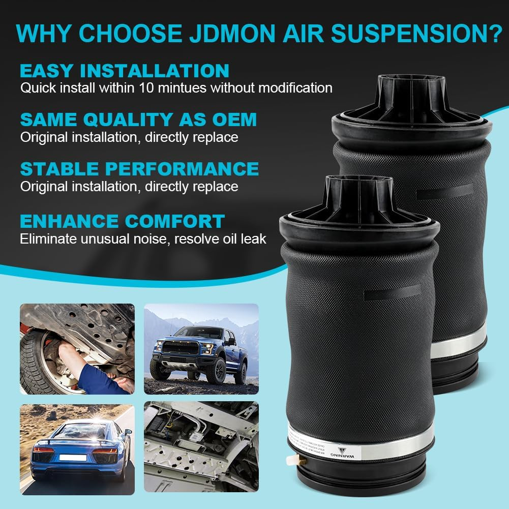 JDMON Replacement for Rear Air Spring Kit Suspension Bags Mercedes Benz 2005-2015 X164/166 W164/166 Gl-Class GL320/350/450/550 ML-CLASS ML320/350/450/500/550/63 AMG, Air Shock Absorber Kit, 2PC image number 1