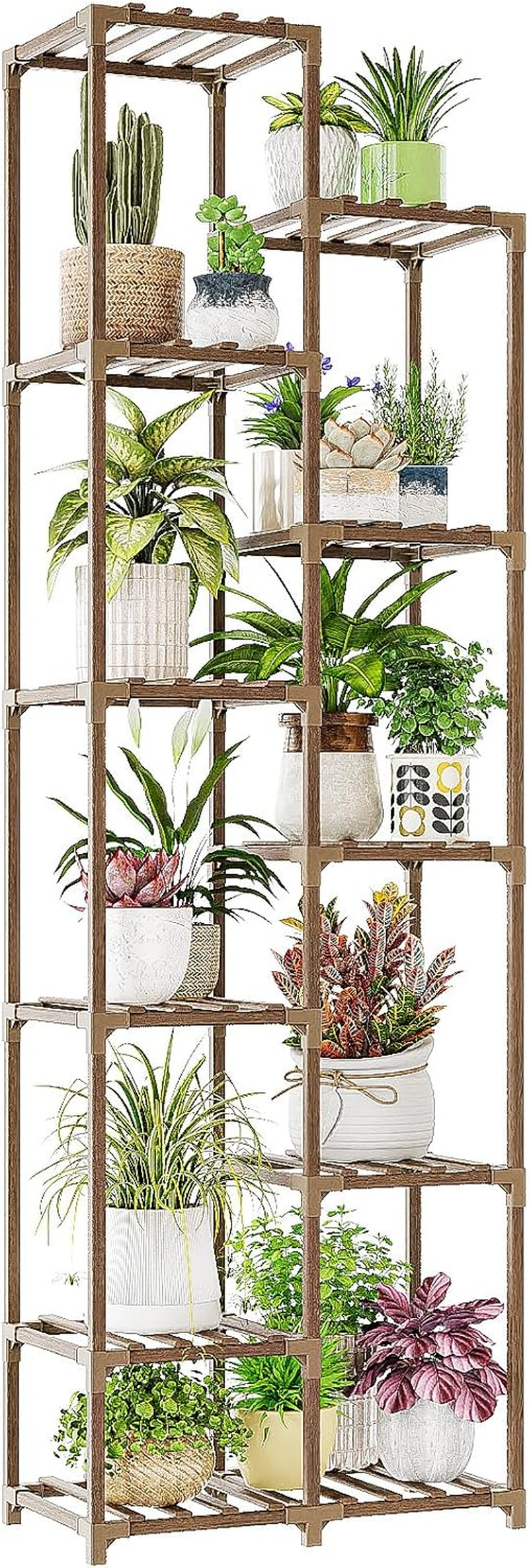 Bamworld Plant Stand Indoor 72'' Tall Plant Shelf Outdoor Large Wood Plant Rack Corner Flower Stand Tiered Plant Holder for Multiple Plants Pots for Patio Porch Balcony Garden image number 2